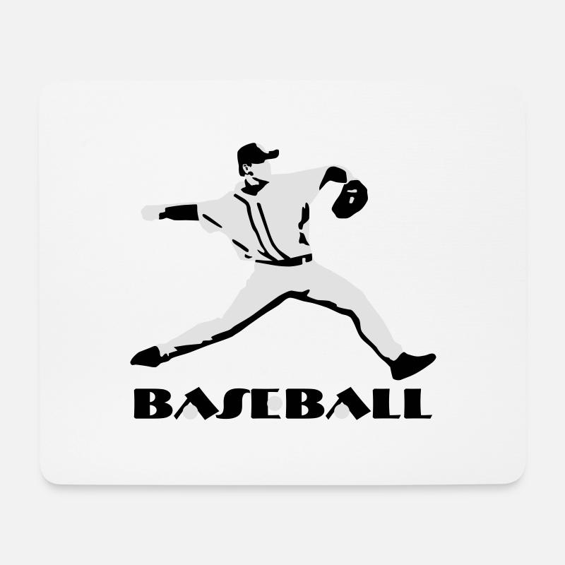 Baseball, Baseball Player - Tapis de souris (format paysage) - blanc