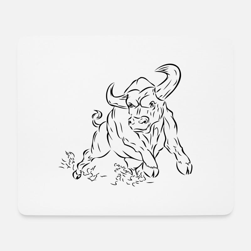 Stier - Mousepad (Querformat) - Weiß