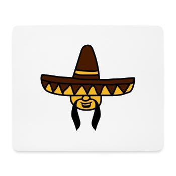 kopf gesicht mexikaner lustig suedamerika sombrero - Mousepad (Querformat) - Weiß - Vorne