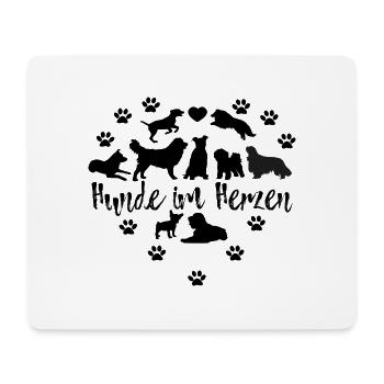 Dogs in the Heart T-Shirt Dog Love Dog - Mouse Pad (horizontal) - white - Front