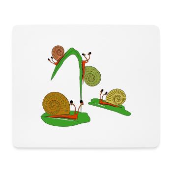 schneckenspass - Mousepad (Querformat) - Weiß - Vorne
