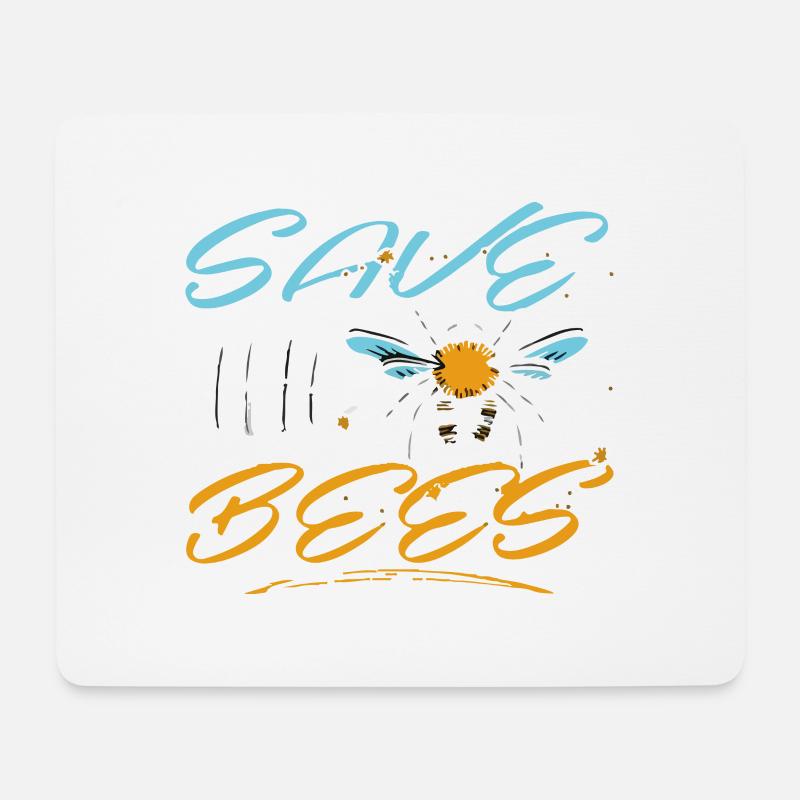Save the bees - Mousepad (Querformat) - Weiß