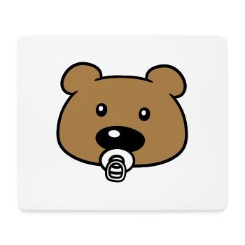 bébé en peluche visage tête sucette suesser petit - Tapis de souris (format paysage) - blanc - Devant