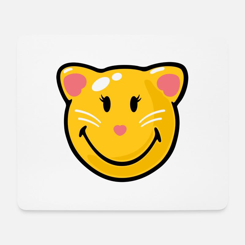 Smiley Cat - Mousepad (Querformat) - Weiß