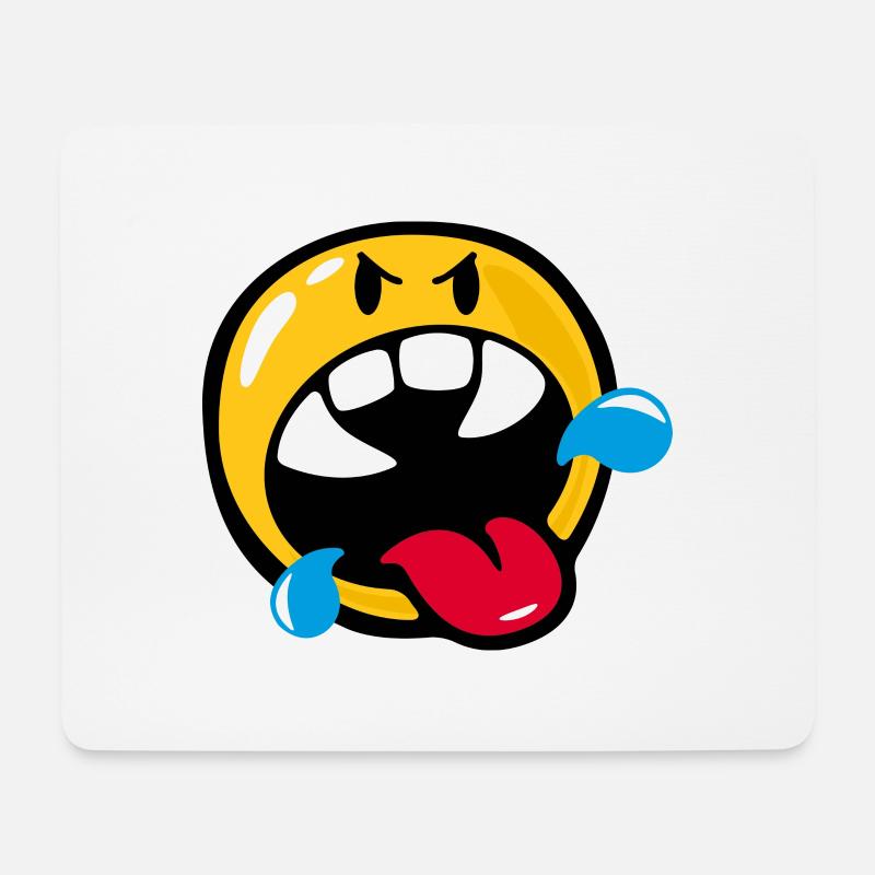 Smiley Anger Rabid - Mousepad (Querformat) - Weiß