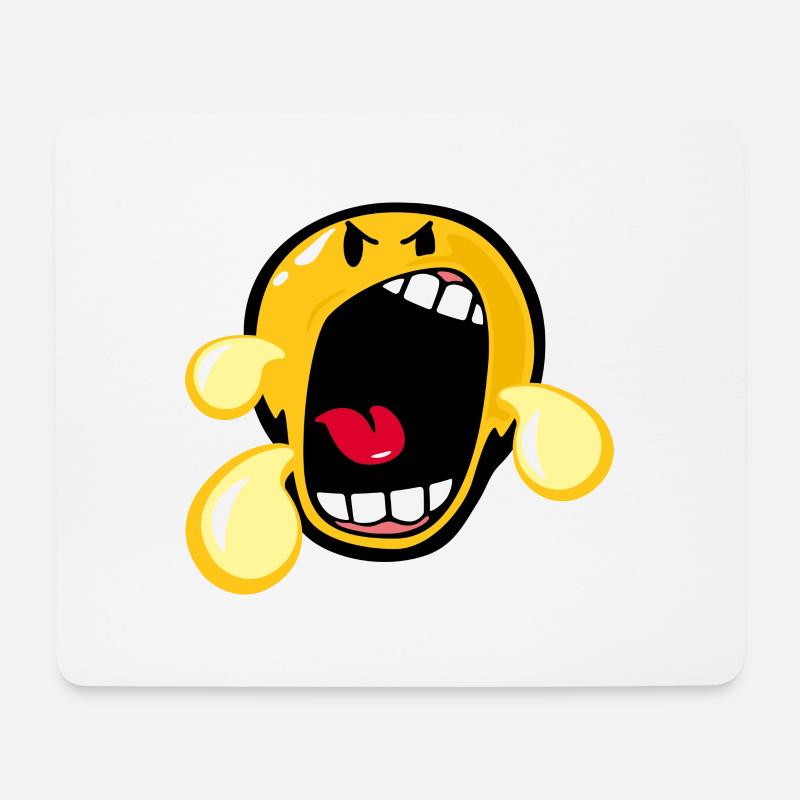 Smiley Anger Irate - Mousepad (Querformat) - Weiß