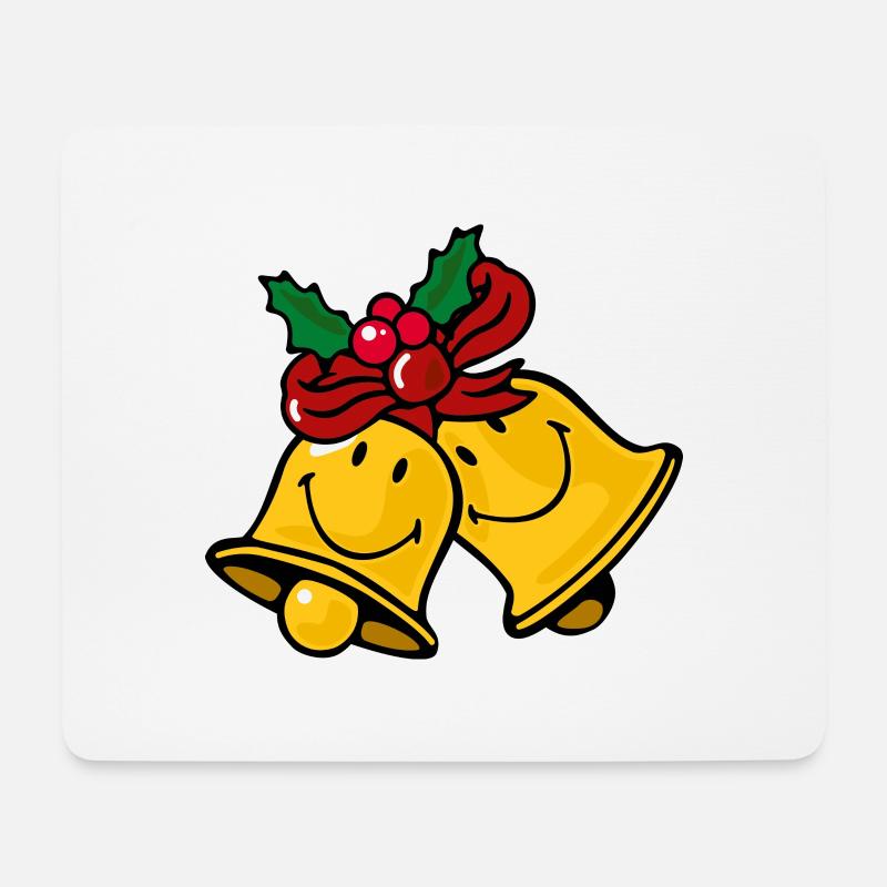 Smiley Christmas Bells - Mousepad (Querformat) - Weiß