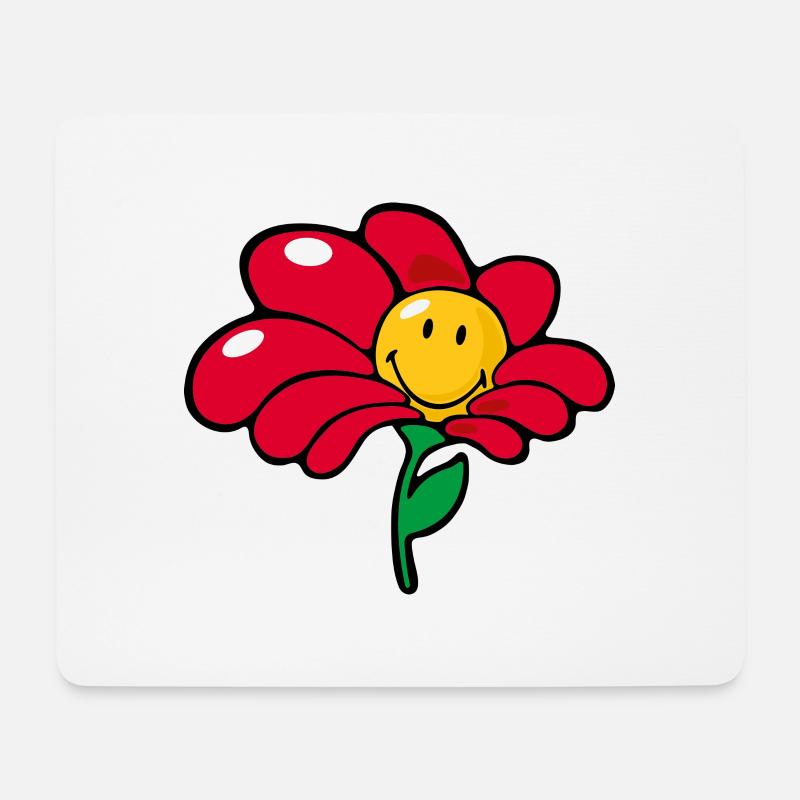Smiley Flower - Mousepad (Querformat) - Weiß