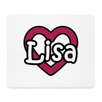 Lisa last name first name maiden name heart name day - Mouse Pad (horizontal) - white - Front