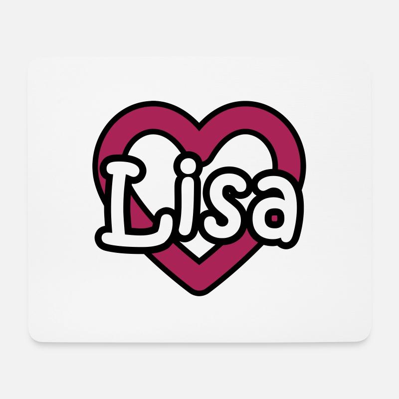 Lisa Name Vorname Mädchenname Herz Namenstag - Mousepad (Querformat) - Weiß