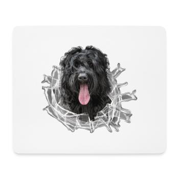 RussischerSchwarzerTerrier Glas - Mousepad (Querformat) - Weiß - Vorne