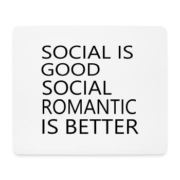 Romantique social - Tapis de souris (format paysage) - blanc - Devant