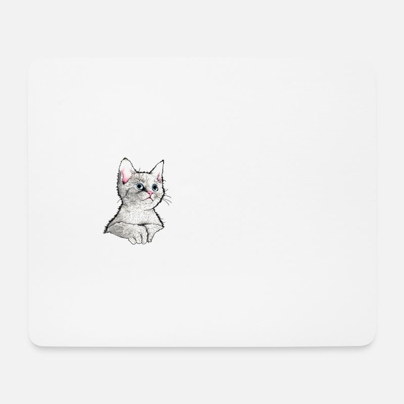 Katzenhaare - Mousepad (Querformat) - Weiß