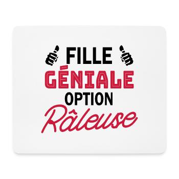 Fille géniale option râleuse - Tapis de souris (format paysage) - blanc - Devant