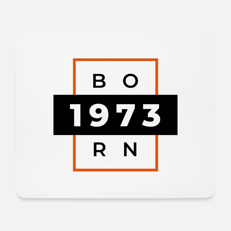 "Born 1973" - Mousepad (Querformat) - Weiß