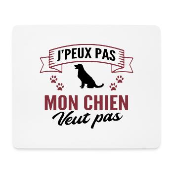 je peux pas mon chien veut pas - Tapis de souris (format paysage) - blanc - Devant