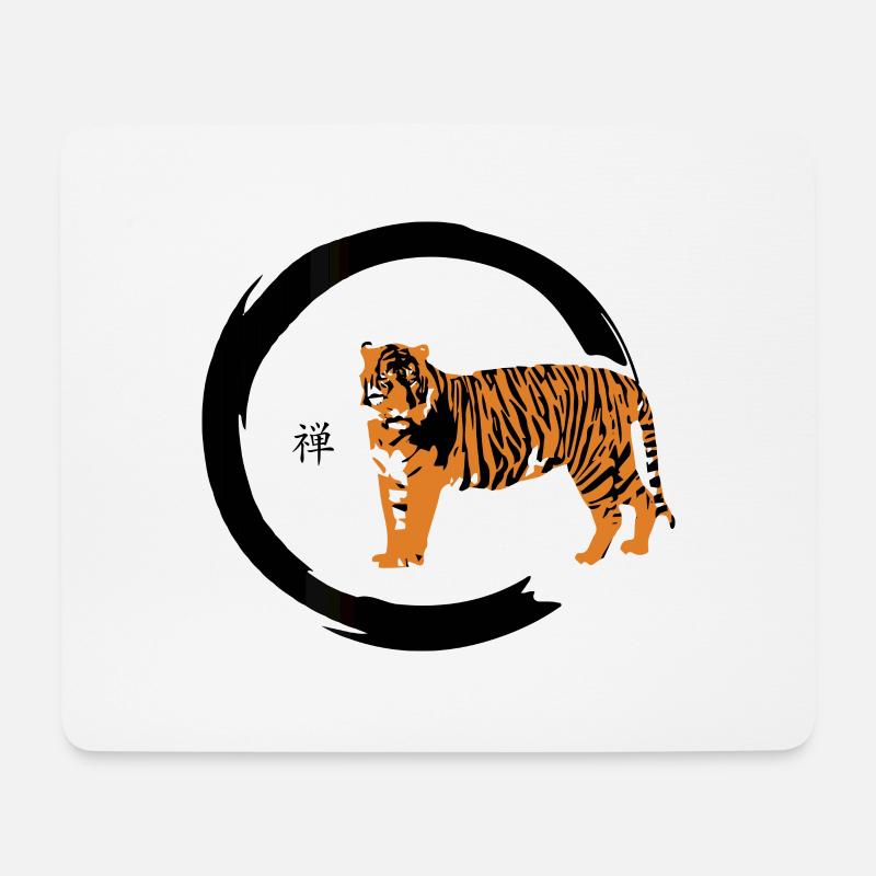 Zen Tiger - Mousepad (Querformat) - Weiß
