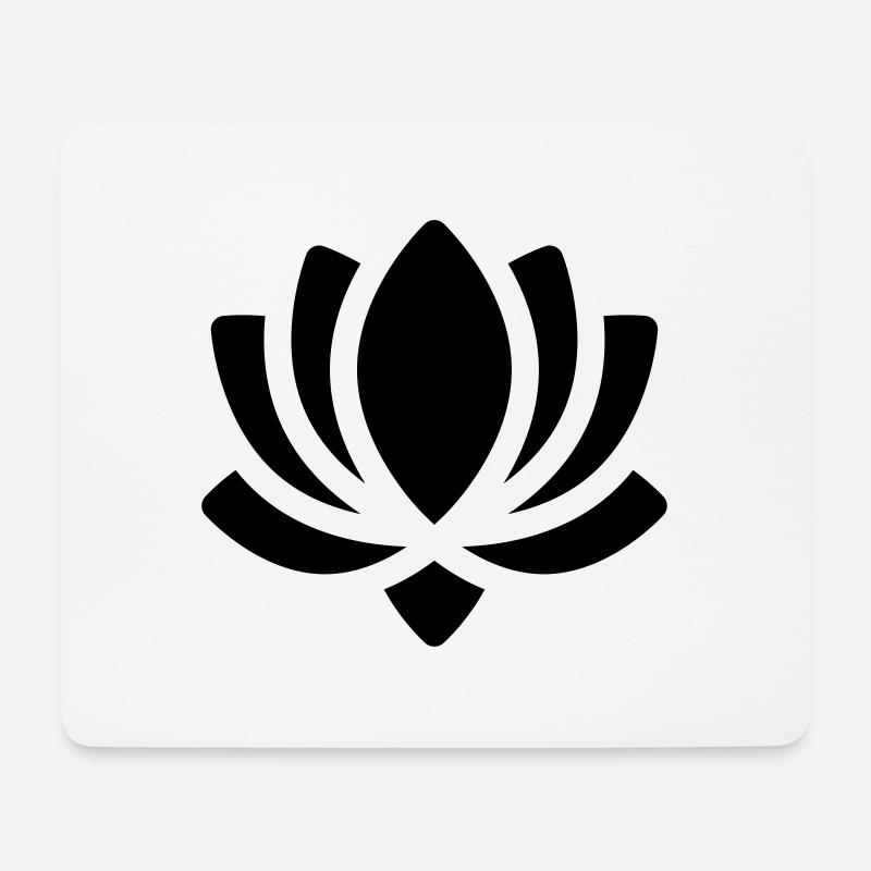 lotus blume yoga einfache Form Symbol chakra - Mousepad (Querformat) - Weiß