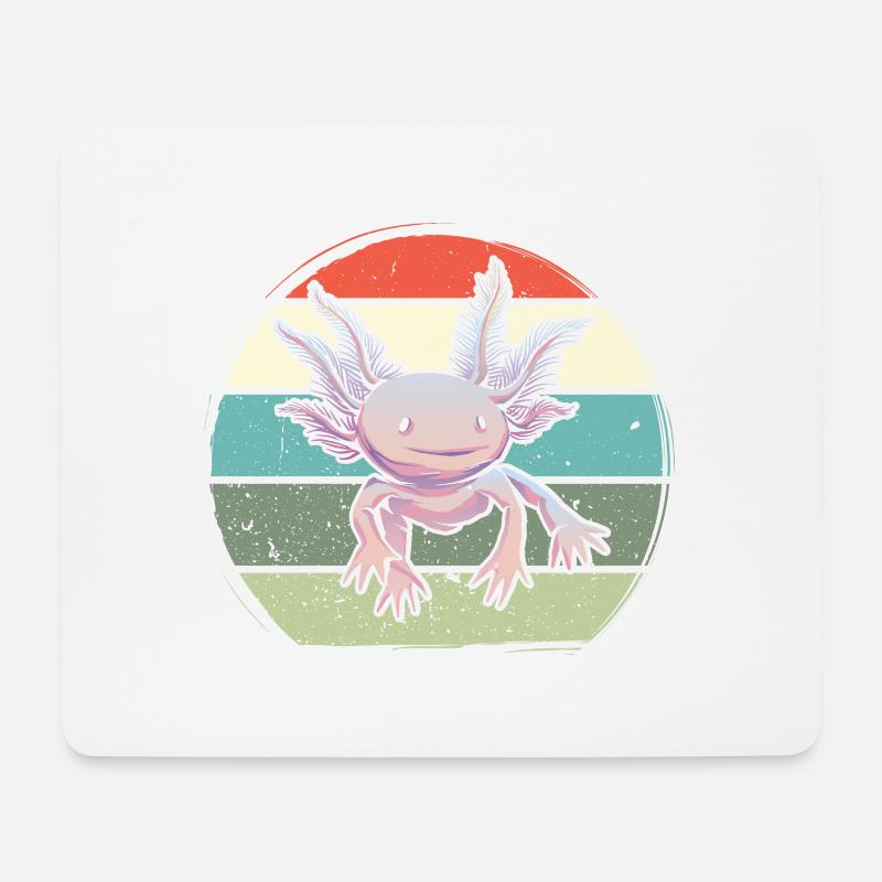 Axalotl retro Kawaii - Mousepad (Querformat) - Weiß