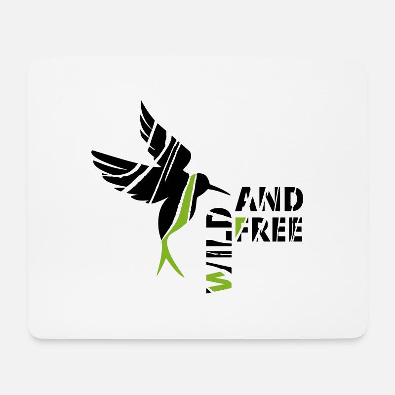 GOWILD Zebravogel - Kolibristyle - Mousepad (Querformat) - Weiß