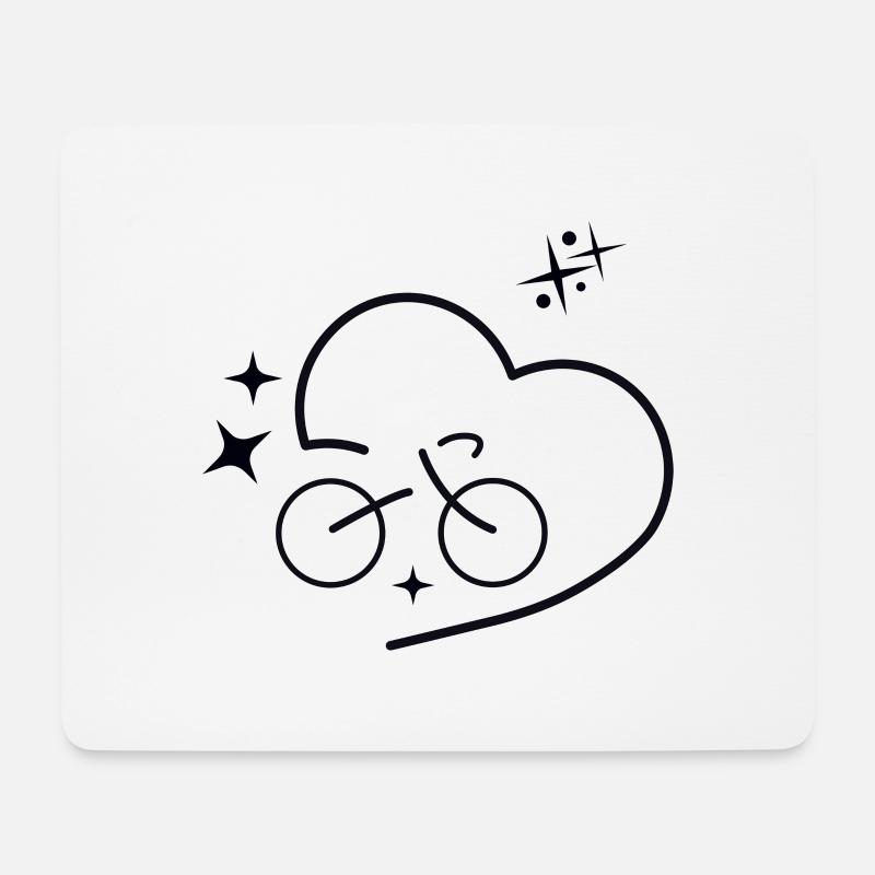 i love biking - Mousepad (Querformat) - Weiß