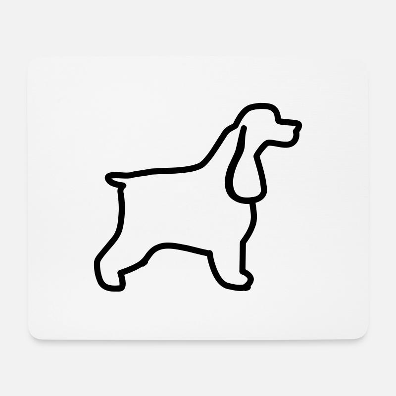 English Cocker Spaniel Umriss - Mousepad (Querformat) - Weiß