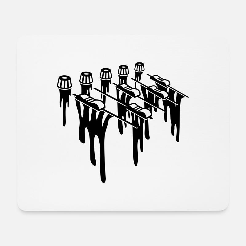 Tropfen Tonregler Mischpult - Mousepad (Querformat) - Weiß