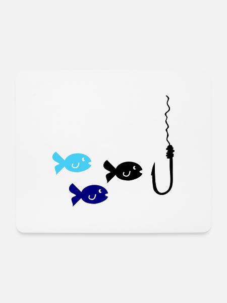 Angeln Fische - Mousepad (Querformat) - Weiß