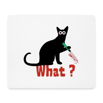 Murder cat. funny scary cat - Mouse Pad (horizontal) - white - Front