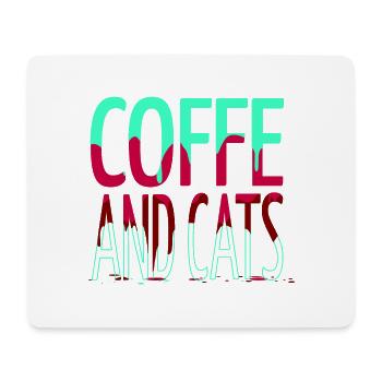 gift business cat tshirts coffee cup aww - Mousepad (Querformat) - Weiß - Vorne