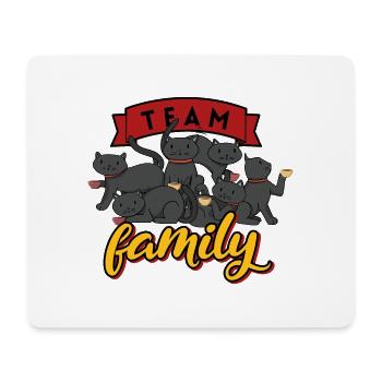 team familie katze kaffee abteilungsleiter party - Mousepad (Querformat) - Weiß - Vorne