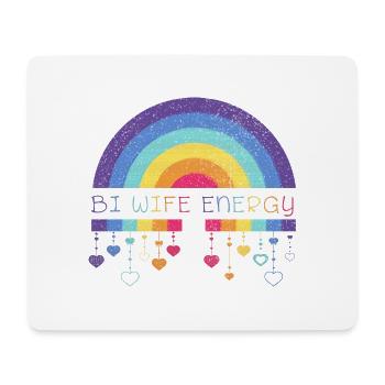 Rainbow Bi Wife Energy Bisexual Pride Rainbow Flag - Tapis de souris (format paysage) - blanc - Devant