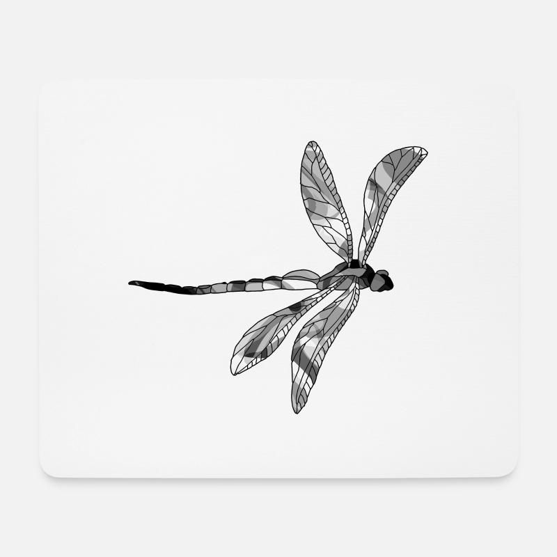 Libelle - Mousepad (Querformat) - Weiß
