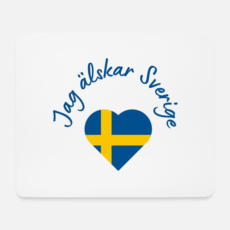 Jag älskar Sverige - Mousepad (Querformat) - Weiß