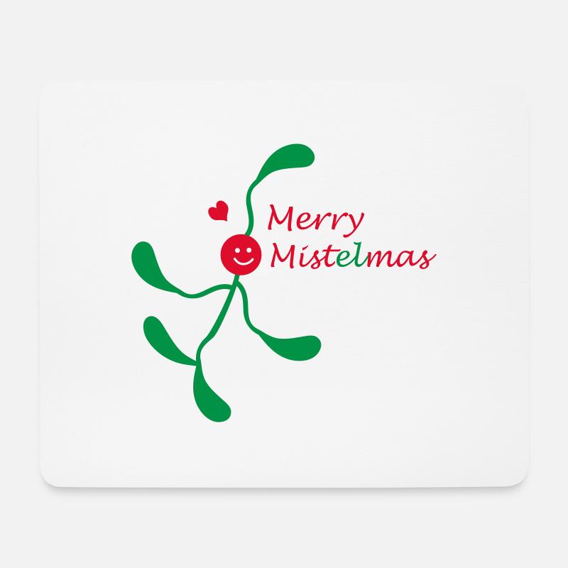 Mistelzweig Wortspiel Weihnachten - Mousepad (Querformat) - Weiß