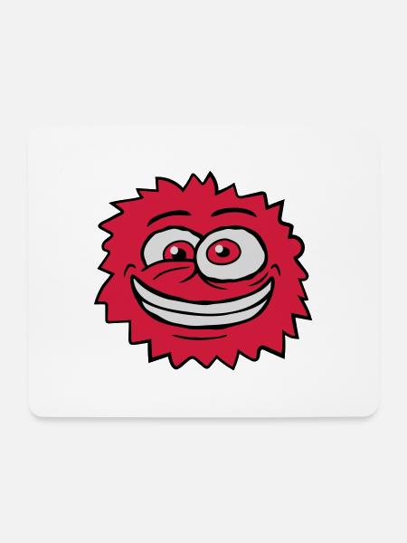 Monster verrücktes Comic Gesicht - Mousepad (Querformat) - Weiß