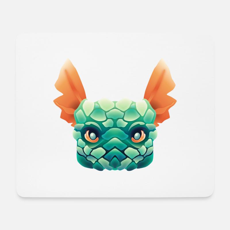 Drachenkopf - Mousepad (Querformat) - Weiß