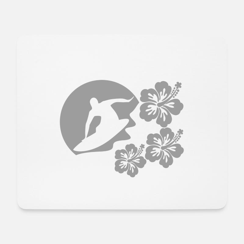 Wellenreiter - Mousepad (Querformat) - Weiß