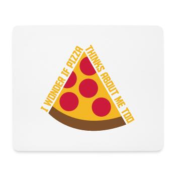 pizza thinks about me - Mouse Pad (horizontal) - white - Front
