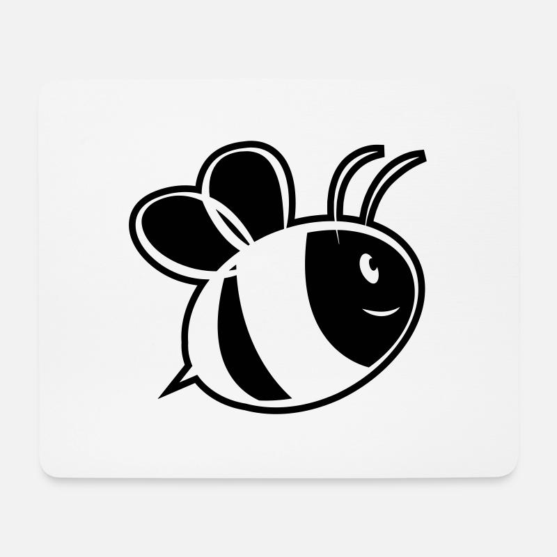 Biene - Mousepad (Querformat) - Weiß