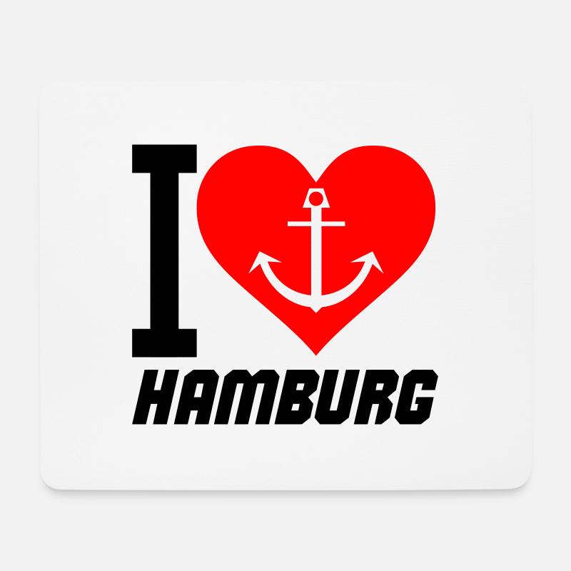 i love hamburg - Mousepad (Querformat) - Weiß