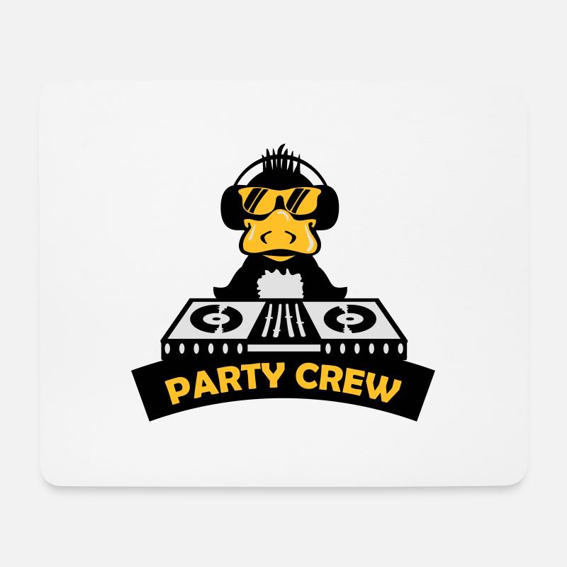 duck party crew - Mousepad (Querformat) - Weiß