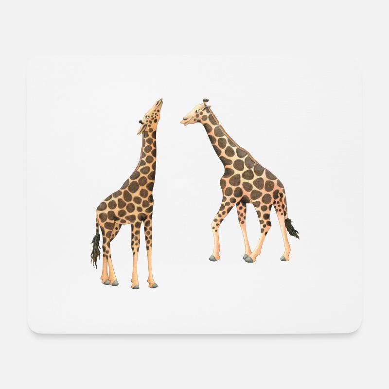 Giraffen - Mousepad (Querformat) - Weiß