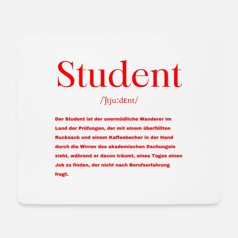 Student Definition - Mousepad (Querformat) - Weiß