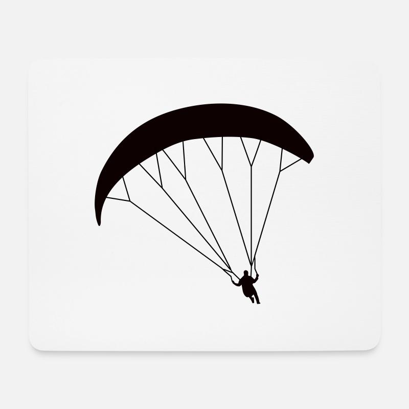 Gleitschirmflieger Siluette - Mousepad (Querformat) - Weiß