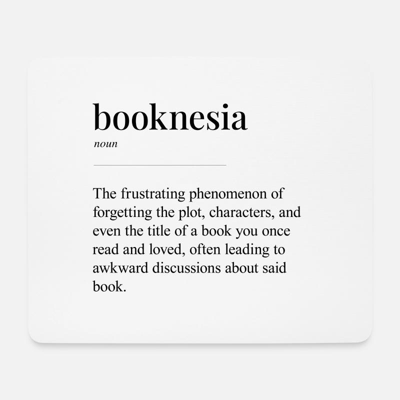 booknesia - funny dictonary meaning - Mouse Pad (horizontal) - white