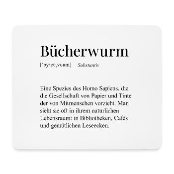 Bücherwurm Duden - Mousepad (Querformat) - Weiß - Vorne
