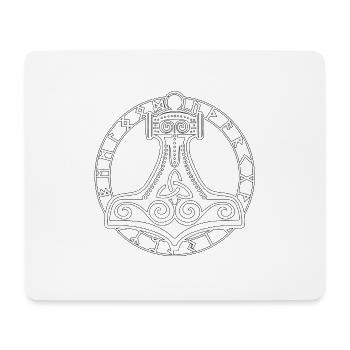 Thors Hammer Runes - Mouse Pad (horizontal) - white - Front