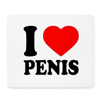 I love penis - Mouse Pad (horizontal) - white - Front