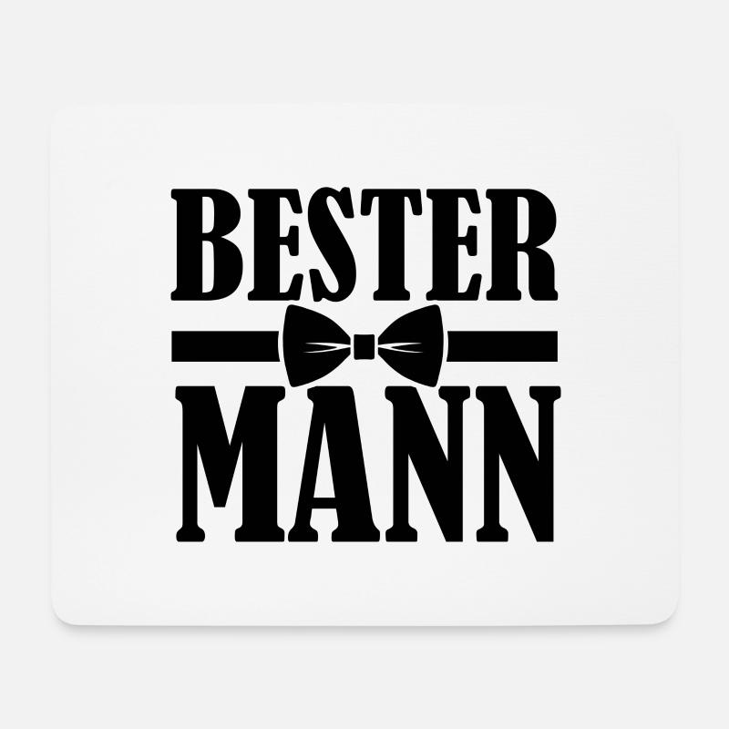 Bester Mann, JGA, Stag Shirt, black - Mousepad (Querformat) - Weiß